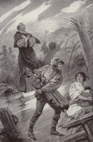 Illustration for The Cloister and The Hearth by Charles Reade (litho)