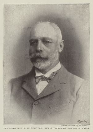 The Right Honourable R W Duff, MP, New Governor of New South Wales (b/w photo)