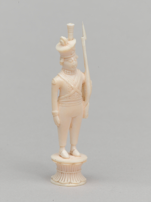 White pawn, chess piece, India, 1820 circa (ivory)