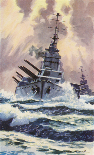 British Capital Ship (colour litho)