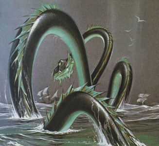 Sea Serpents (colour litho)