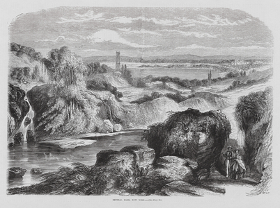 Central Park, New York, USA (engraving)