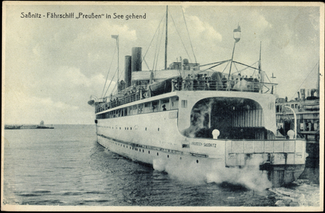 Sassnitz ferry ship Prussia going to sea