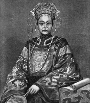 TZ'U HSI (1835-1908) empress dowager of China, 1875-1908, engraving, 1900