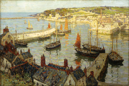 Brixham Harbour (oil on canvas)