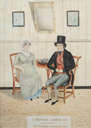 Portrait of T. Butler and his daughter M. Yates, c.1822 (w/c on paper)
