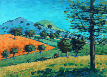 Malvern Hills, 2015 (acrylic on paper)