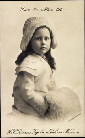 Ak Princess Sophie of Saxony Weimar Eisenach, 20 March 1916 (b/w photo)