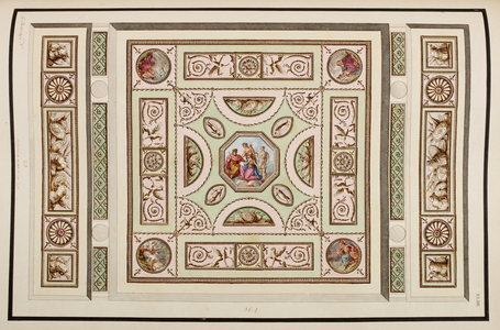 Ceilings, composed in the style of the Antique Grotesque. A series of patterns and designs for houses. Plaster and painted decoration.