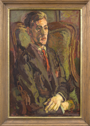 Portrait of Peter Morris Seated in a Wing Chair, 1928 (oil on canvas)