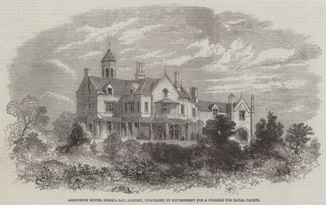 Ashburton House, Stoke's Bay, Gosport, purchased by Government for a College for Naval Cadets (engraving)