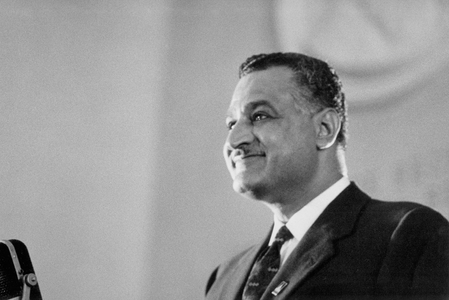 Egyptian President Gamal Abd el Nasser on an 18-day state-visit in Moscow, Russia, May 1958 (photo)