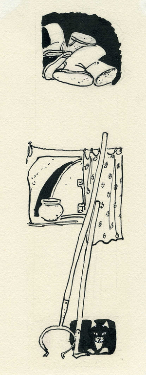 Illustration from 'The Wind' by Georgy Ball, 1964 (indian ink on paper)