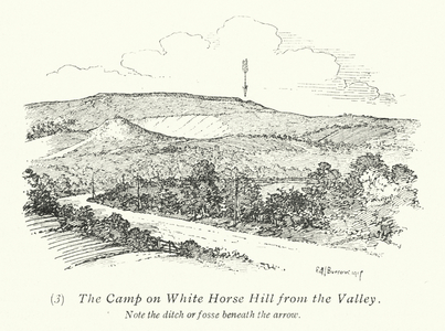 The Camp on White Horse Hill from the Valley (litho)