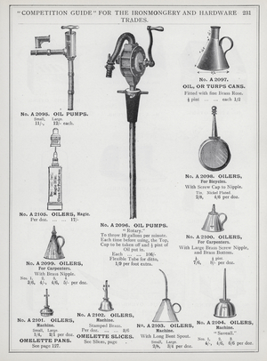 Page of catalogue for the Ironmongery and Hardware Trades, c 1895 (litho)
