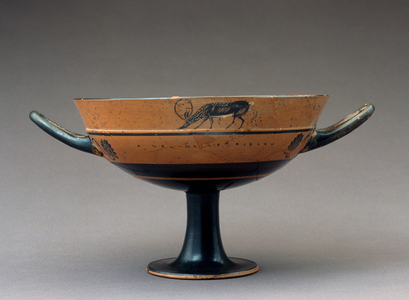 Black-figure Kylix, (cup) with Animals, 550 -
525 B.C. (Ceramic)