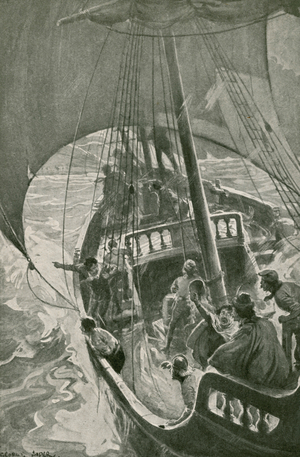 Bartolomeu Diaz Rounds the Southernmost Point of Africa (litho)