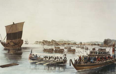 Passing the Rubicon, c.1853 (lithograph printed in colours)