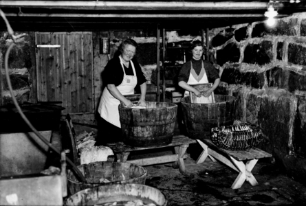 Interior from Brewery House. Women who wash clothes in the old way, in …, 1900 (photo)