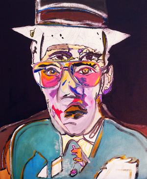 50 Major Writers In History : William S. Burroughs, 2015 (oil and acrylic on canvas)