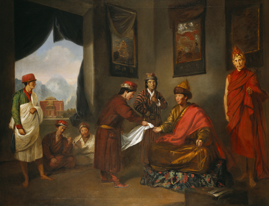 The Teshu Lama (d 1780) Giving Audience, c. 1775 (oil on canvas)
