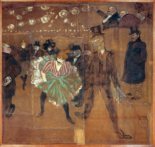 Panneau pour la baraque de la Goulue a la Foire du Trone: Le Moulin Rouge: La Goulue et " Valentin le desossee ", 1895