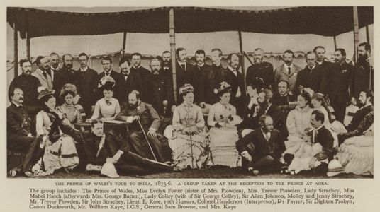 The Prince of Wales's Tour to India, 1875-6, a Group Taken at the Reception to the Prince at Agra (b/w photo)