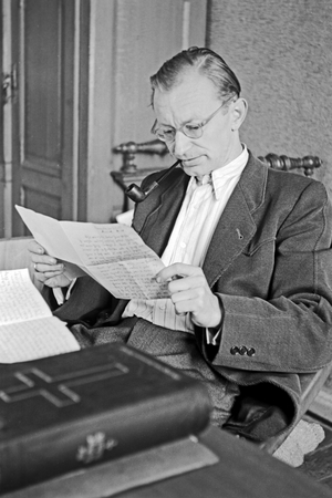 Original caption: Still after years the clergyman receives letters from former inmates who stay connected with him and prove that his "education" was the right one, Germany 1950