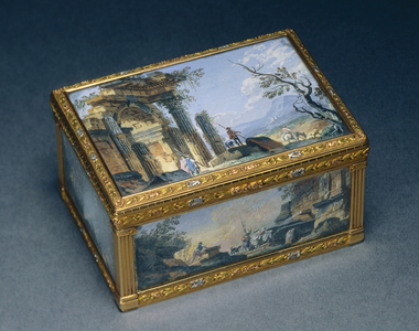 Rectangular Box, c.1840-50 (gouache miniatures mounted on gold)
