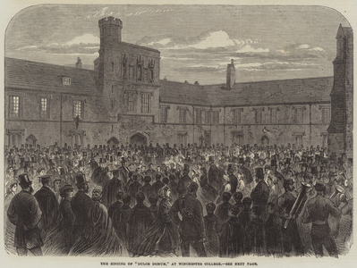 The Singing of "Dulce Domum," at Winchester College (engraving)