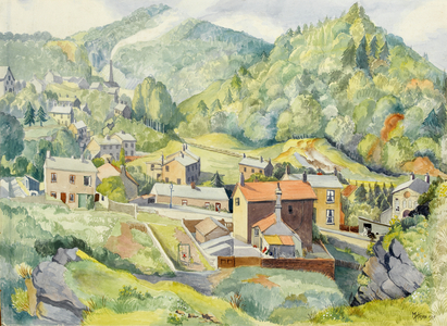 Village in the Welsh Hills, 1931 (w/c on paper)