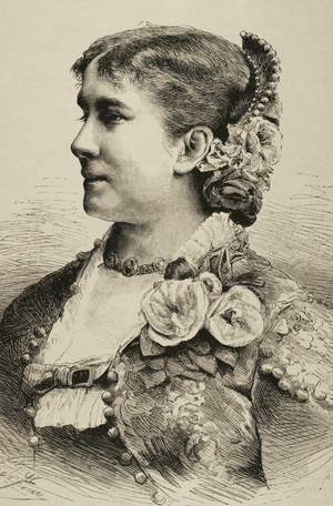 Portrait of Bianca Donadio, (c. 1853), French soprano (engraving)