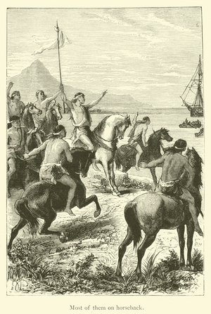 Most of them on horseback (engraving)