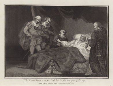 The Heroic Henry V on his death-bed in the 25th year of his age (engraving)