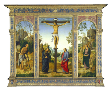 The Crucifixion with the Virgin, Saint John, Saint Jerome, and Saint Mary Magdalene, c.1482-1485 (oil on panel transferred to canvas)  