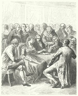 Madame Roland and the Girondins, French Revolution (engraving)