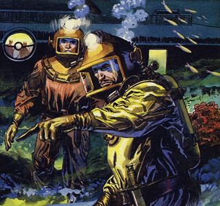 Nemo took Aronnax on another walk, promising him a sight beyond all belief (colour litho)