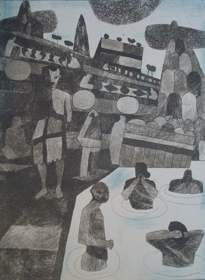 Holy Ganges, 1968 (etching, aquatint & soft ground)