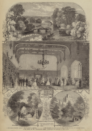 Royal Visit to Warwick Castle (engraving)