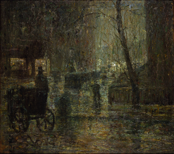 Wet Night, Gramercy Park (After Rain, Nocturne), 1907 (oil on canvas)