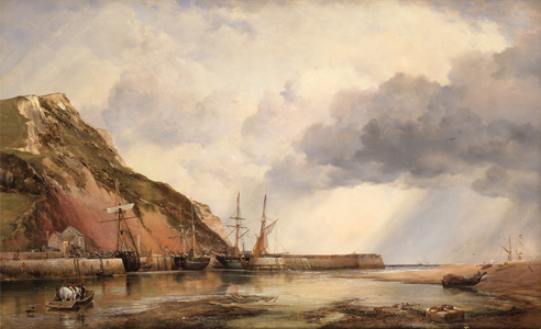 Axmouth Harbour, Devon, Low Water, 1861 (oil on canvas)