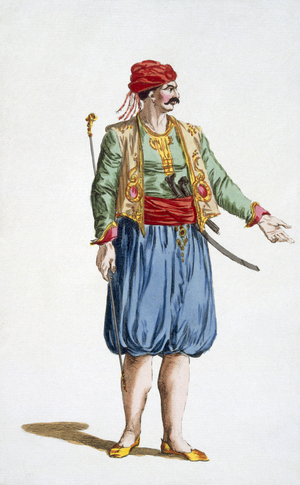 A Soldier of the Turkish Fleet, 1780 (coloured engraving)