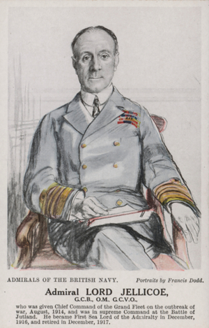 Admiral Lord Jellicoe (colour litho)