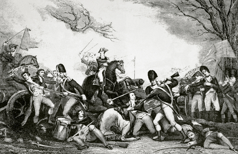 American Revolutionary War (1775-1783). The Battle of Princeton (January 3, 1777) (engraving)