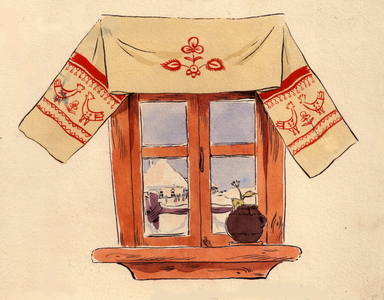 Illustration from 'The Snow Maiden', Russian Fairytale adapted by Natalia Zabila (gouache on paper)