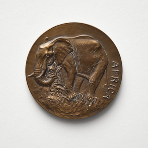 Africa; Waterhole, 1943, Recto (bronze)