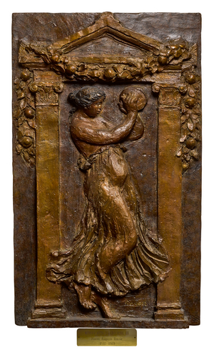 Tambourine Dancer III (bronze relief)