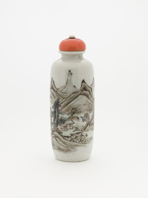 Snuff bottle with lid (porcelain)