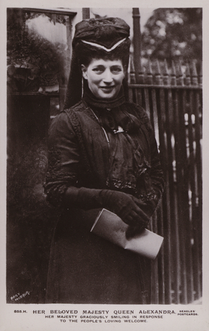 Queen Alexandra, smiling (b/w photo)