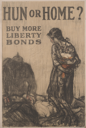 Hun or Home? Buy More Liberty Bonds, 1918 (colour litho)